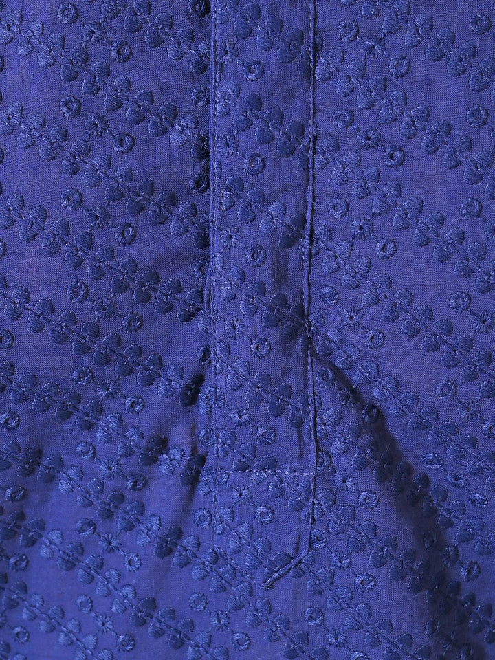 Chikan Blue Kurta Set