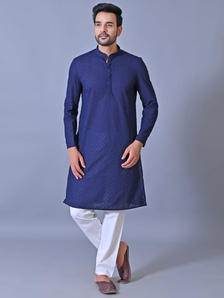 Chikan Blue Kurta Set