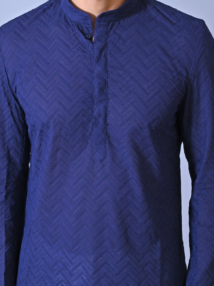 Chikan Blue Kurta Set