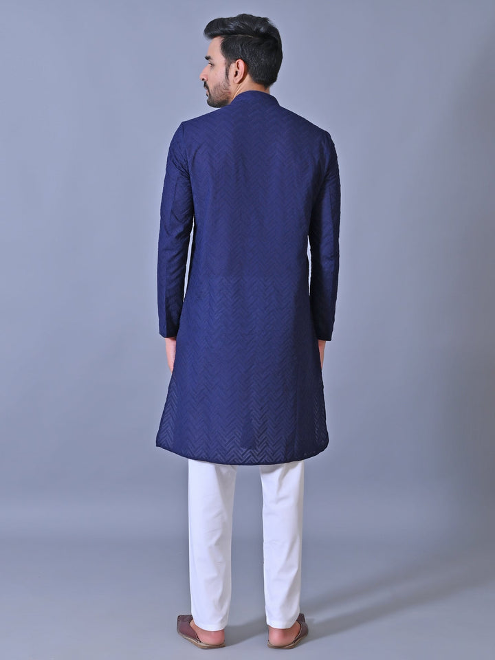Chikan Blue Kurta Set