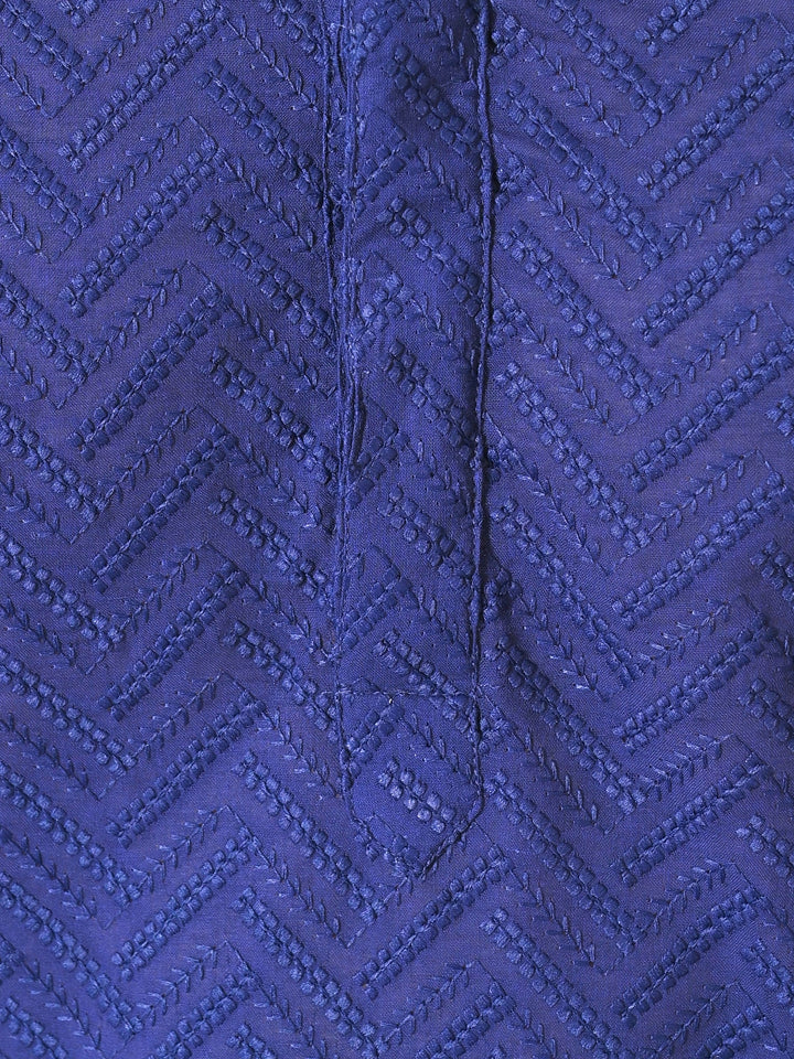 Chikan Blue Kurta Set