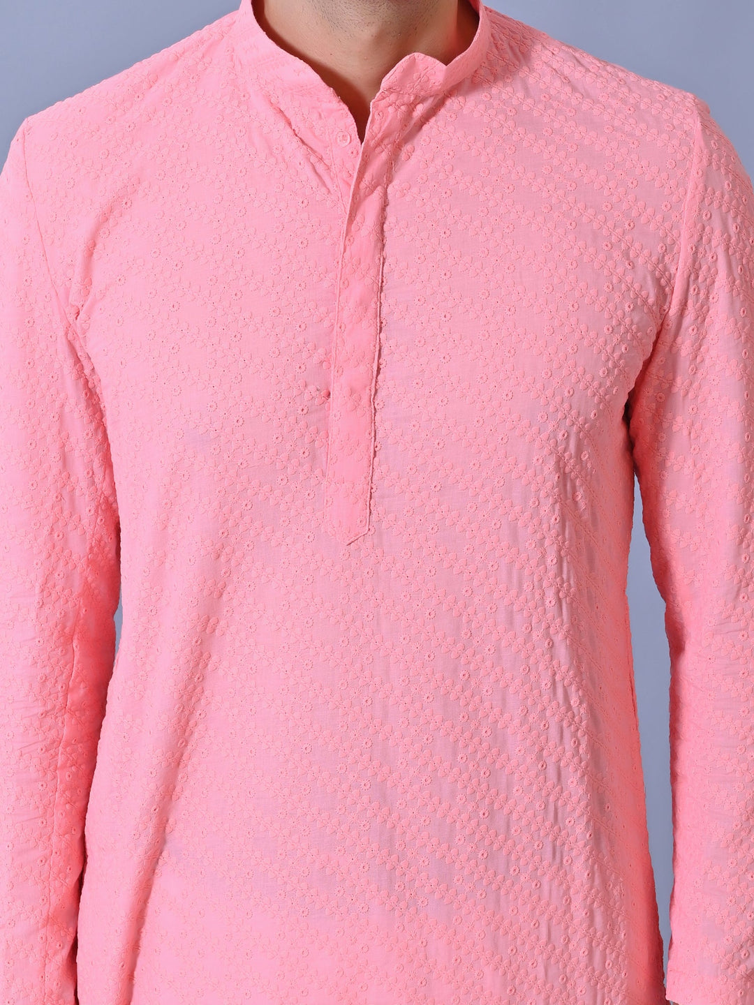 Chikan Pink Kurta Set