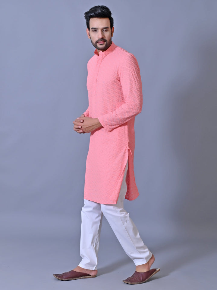 Chikan Pink Kurta Set