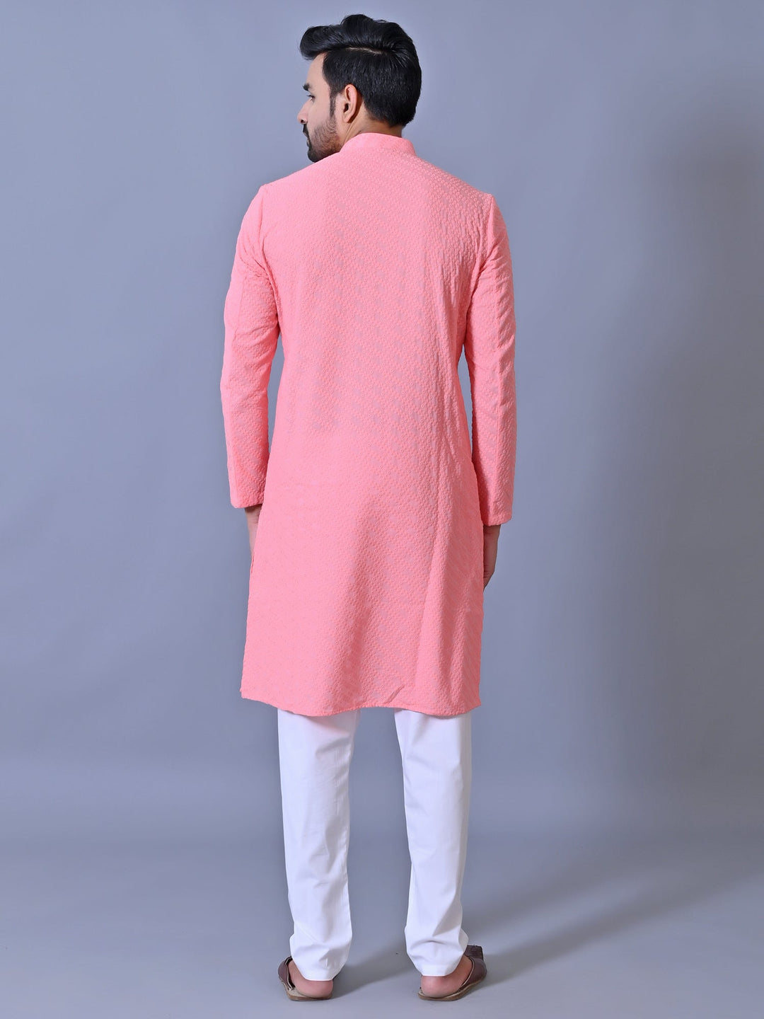 Chikan Pink Kurta Set