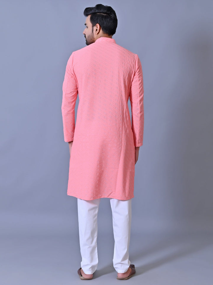 Chikan Pink Kurta Set