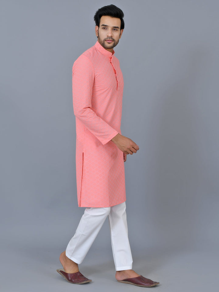 Chikan Pink Kurta Set