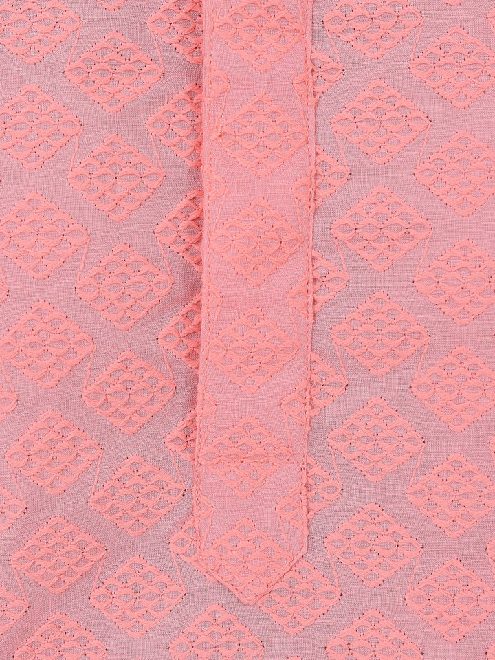 Chikan Pink Kurta Set