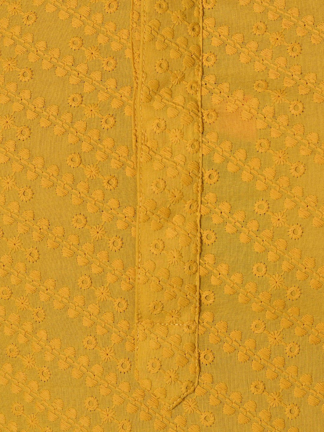 Chikan Yellow Kurta Set