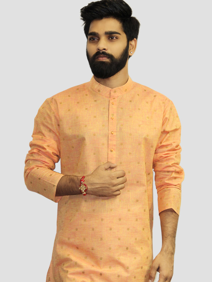 Ethnic Motifs Orange Kurta Set