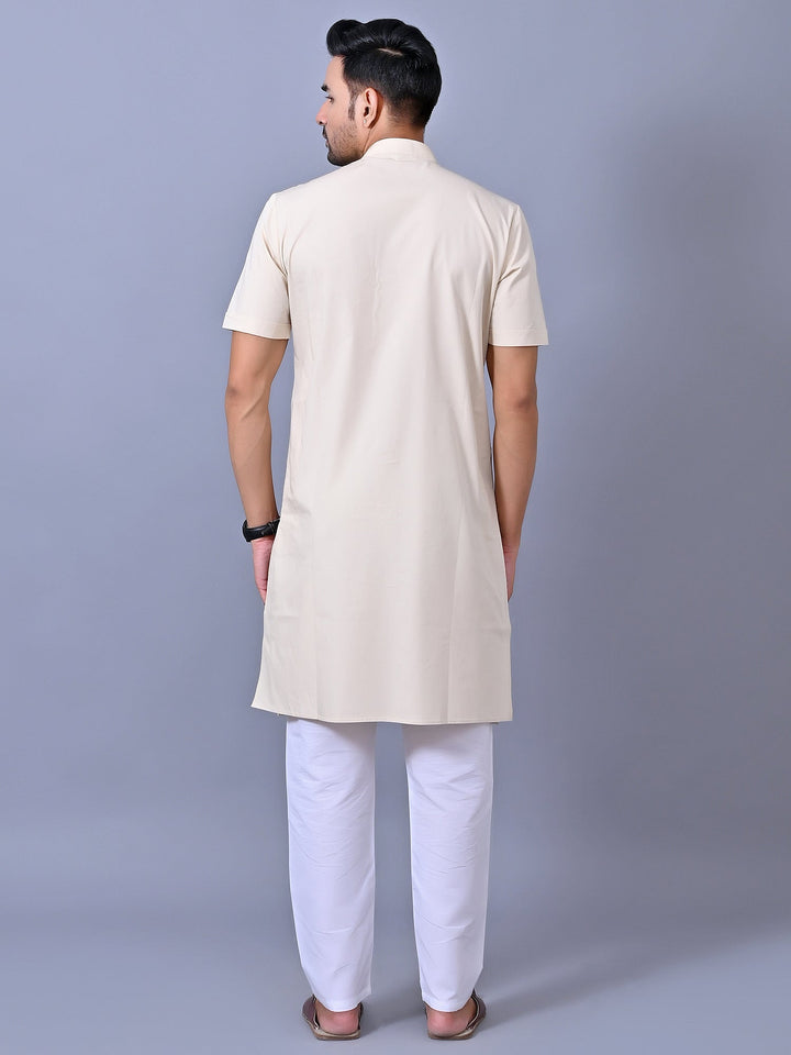 Solid Cream Kurta Top