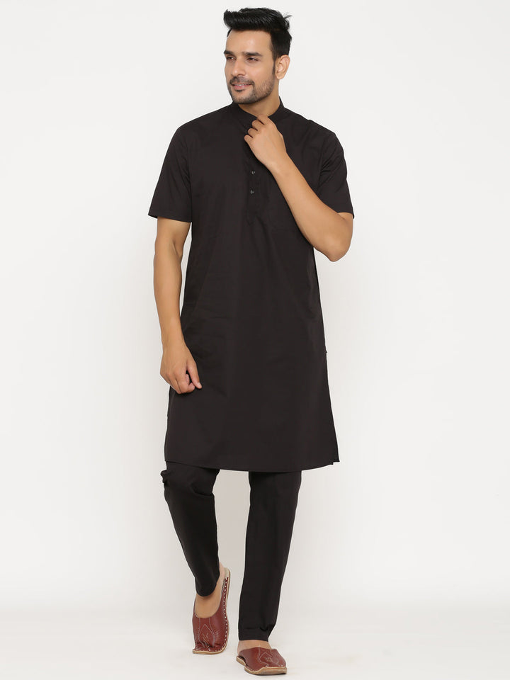 Solid Black Kurta Top