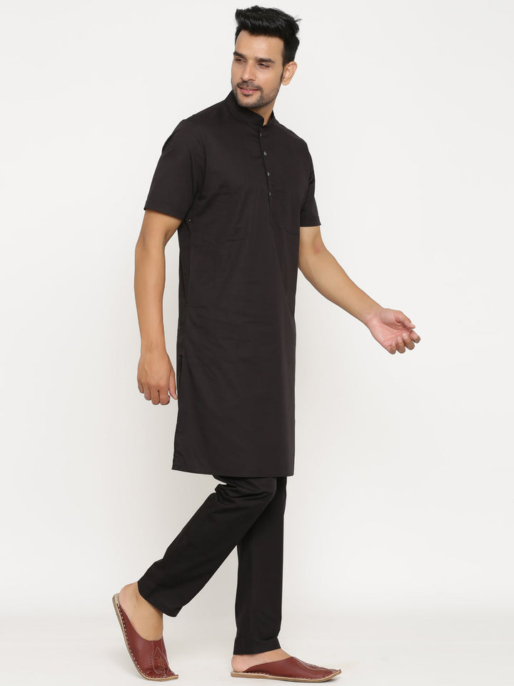 Solid Black Kurta Top