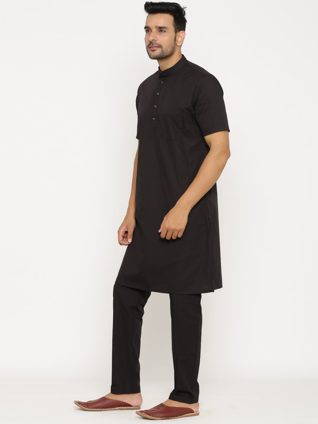 Solid Black Kurta Top