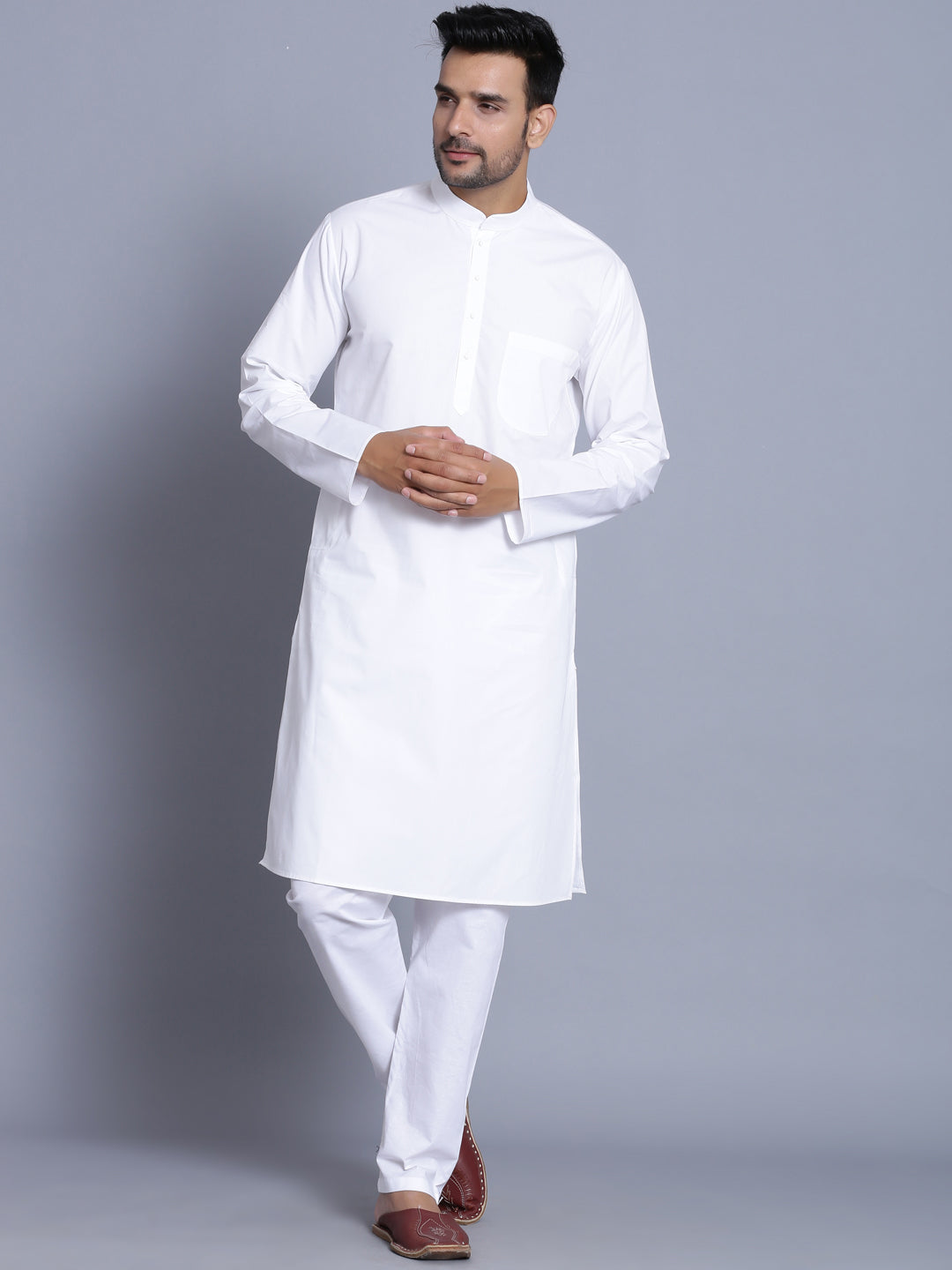 Solid White Kurta Set