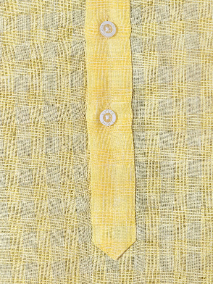 Textured Yellow Kurta Top
