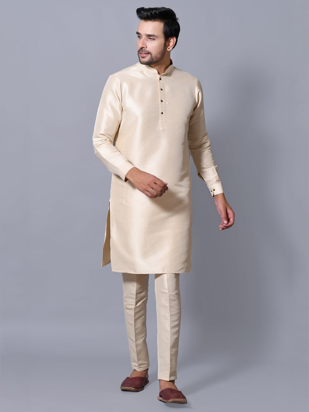 Textured Cream Kurta Set