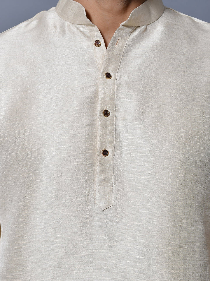 Textured Cream Kurta Set