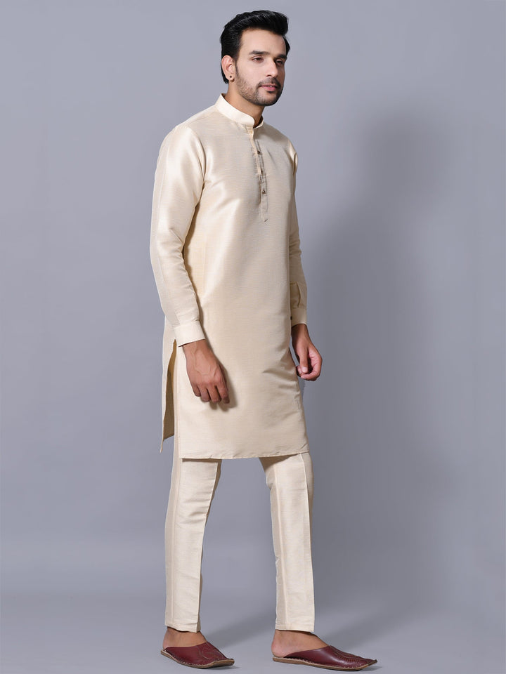 Textured Cream Kurta Set