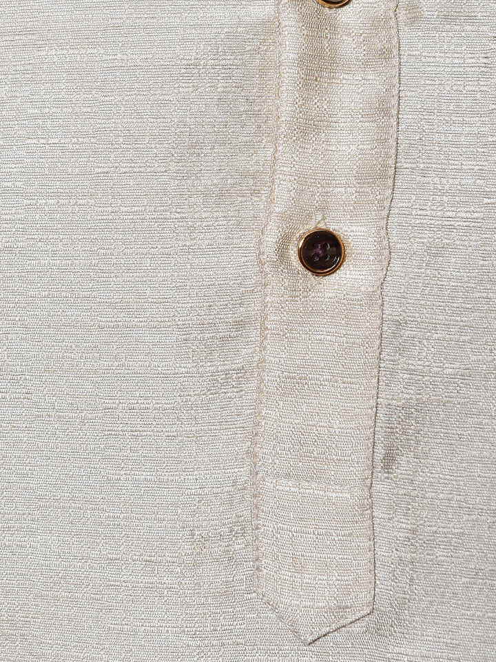 Textured Cream Kurta Set