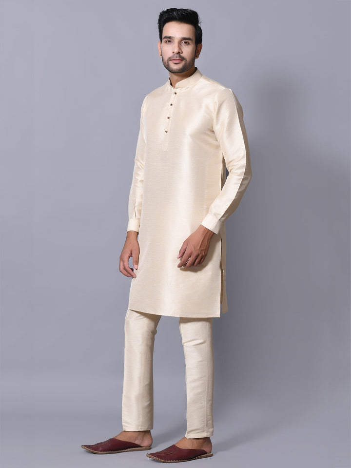 Textured Cream Kurta Set