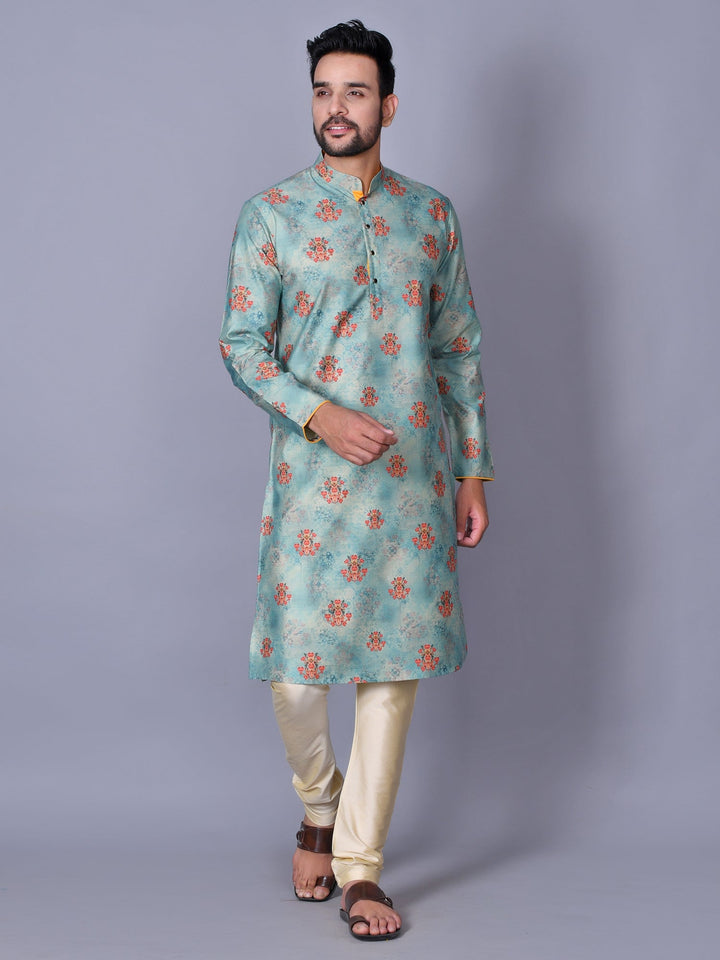Floral Sea Green Kurta Set