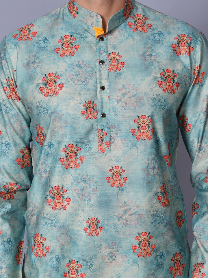 Floral Sea Green Kurta Set