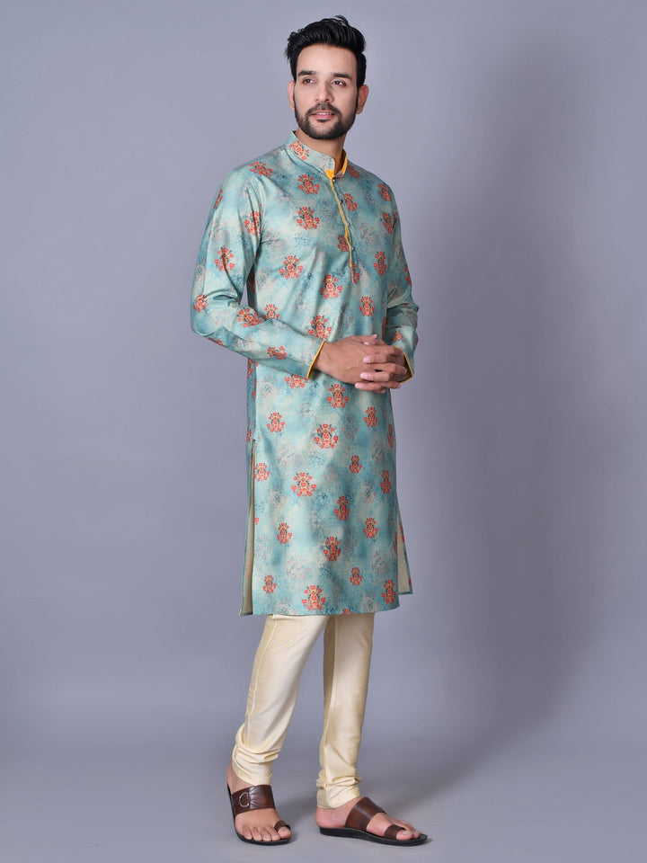 Floral Sea Green Kurta Set