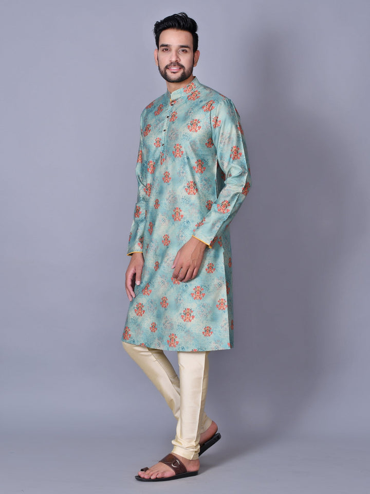 Floral Sea Green Kurta Set