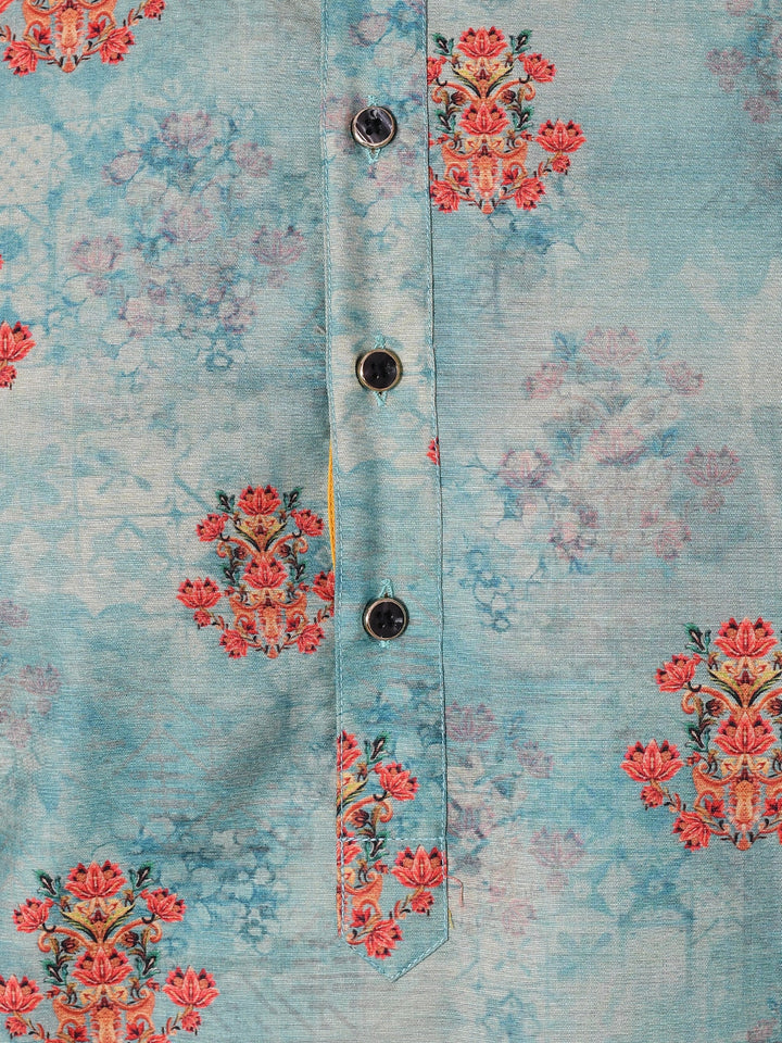 Floral Sea Green Kurta Set