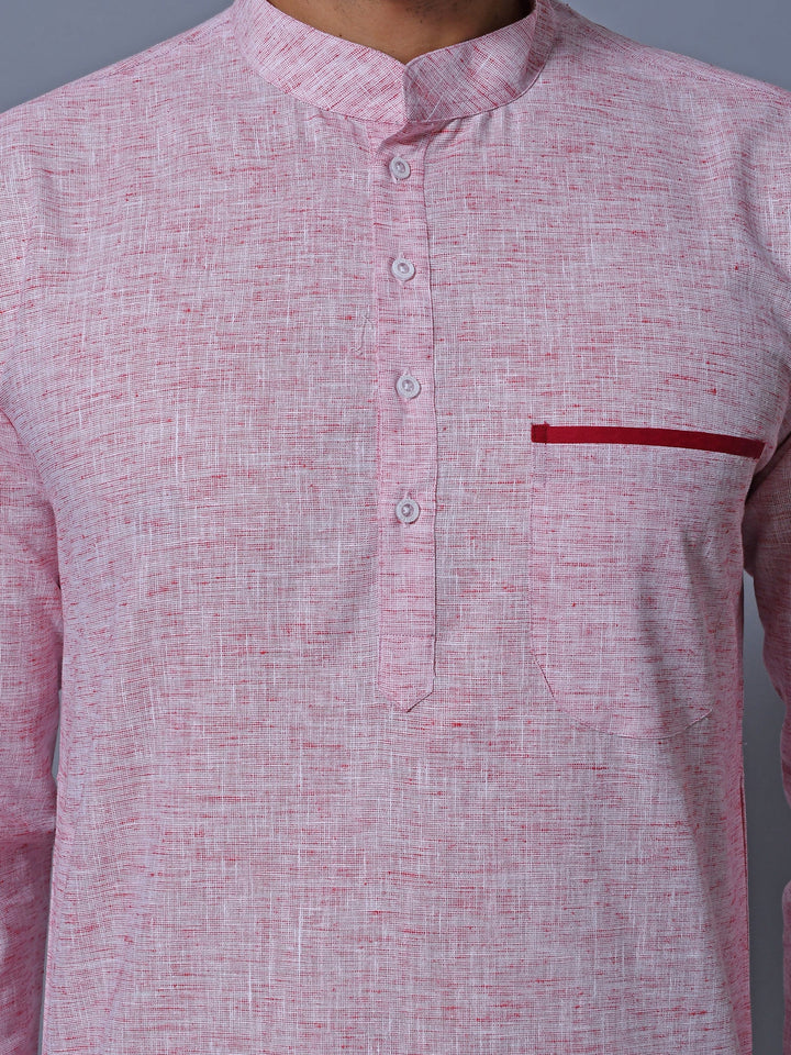 Textured Pink Kurta Set