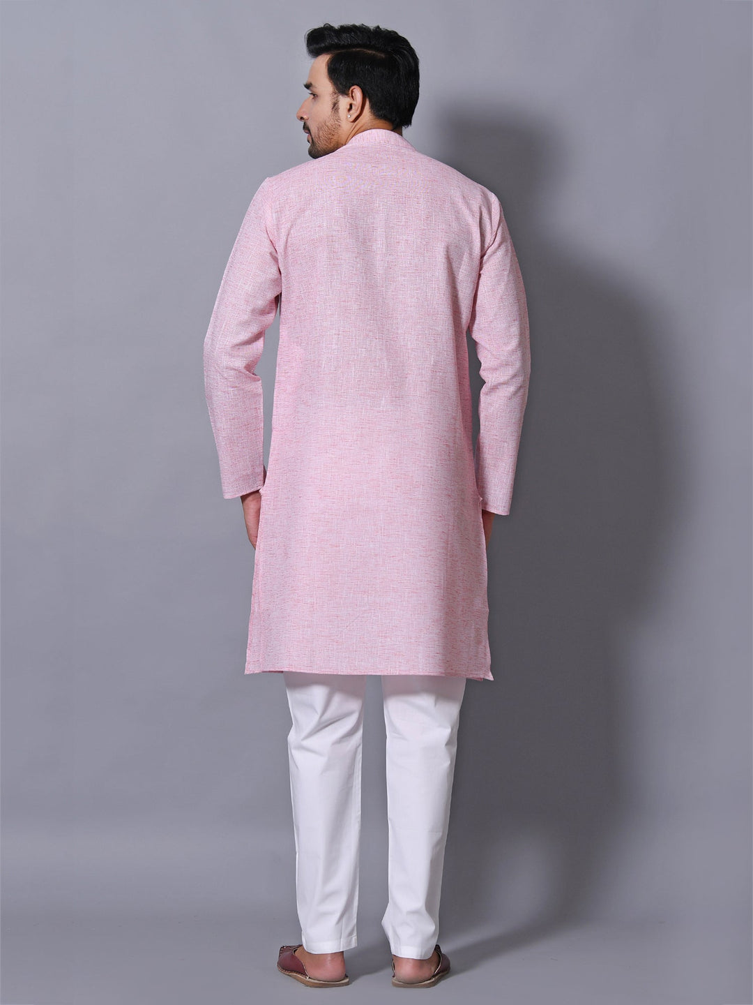 Textured Pink Kurta Set