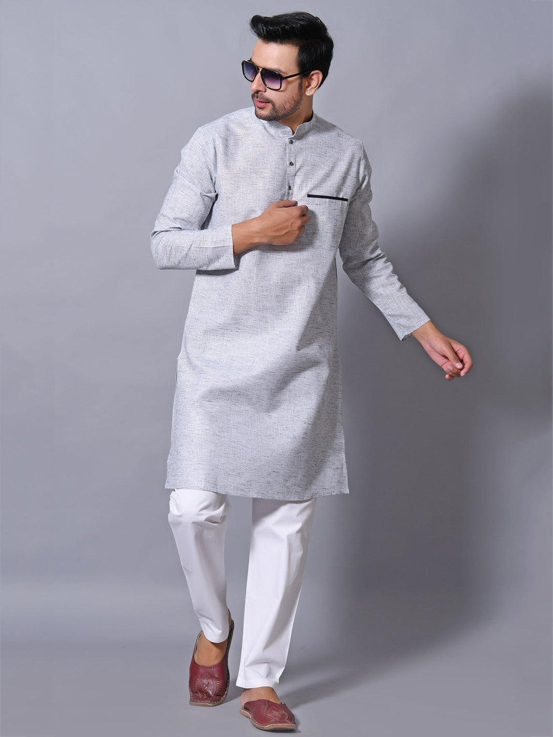 Textured Metallic Kurta Set
