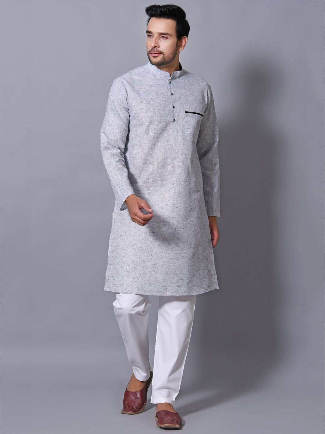 Textured Metallic Kurta Set