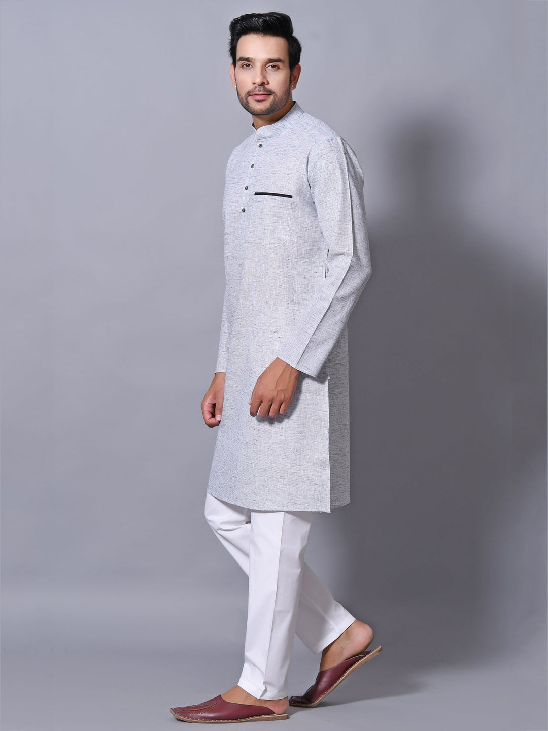 Textured Metallic Kurta Set