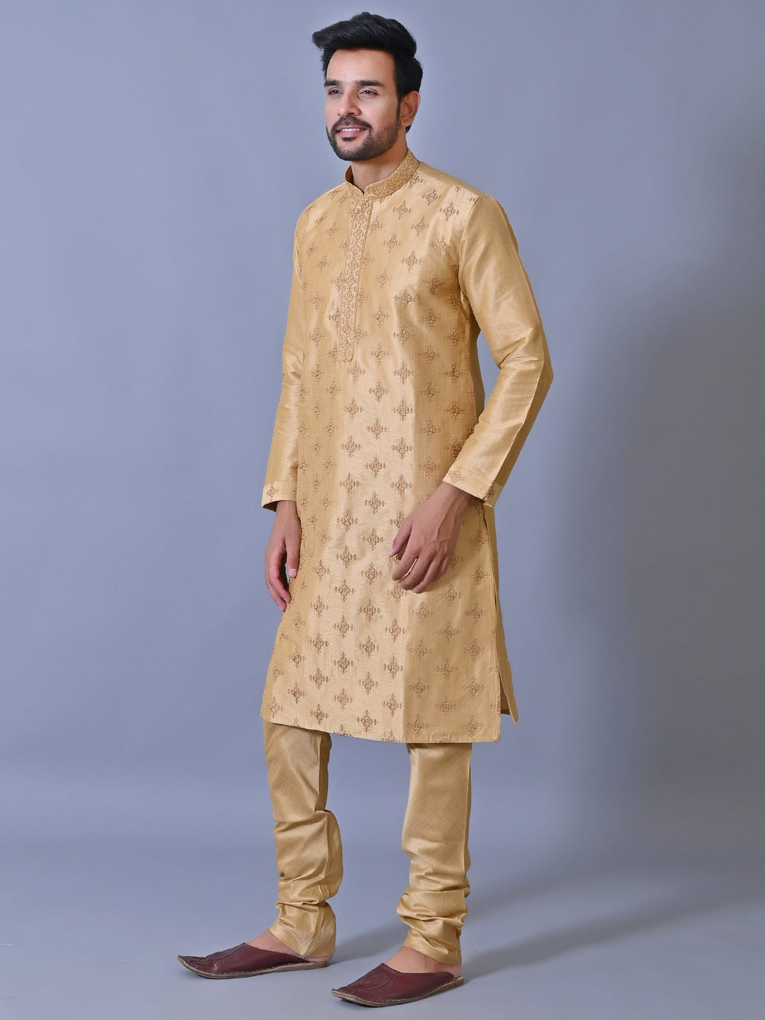 Ethnic Motifs Camel Brown Kurta Set