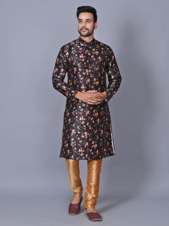 Floral Black Kurta Set