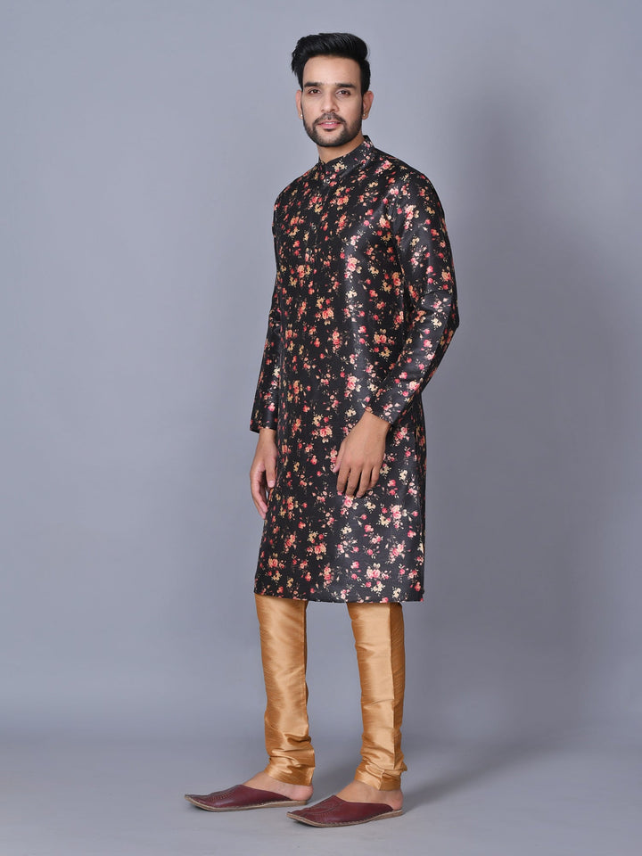 Floral Black Kurta Set