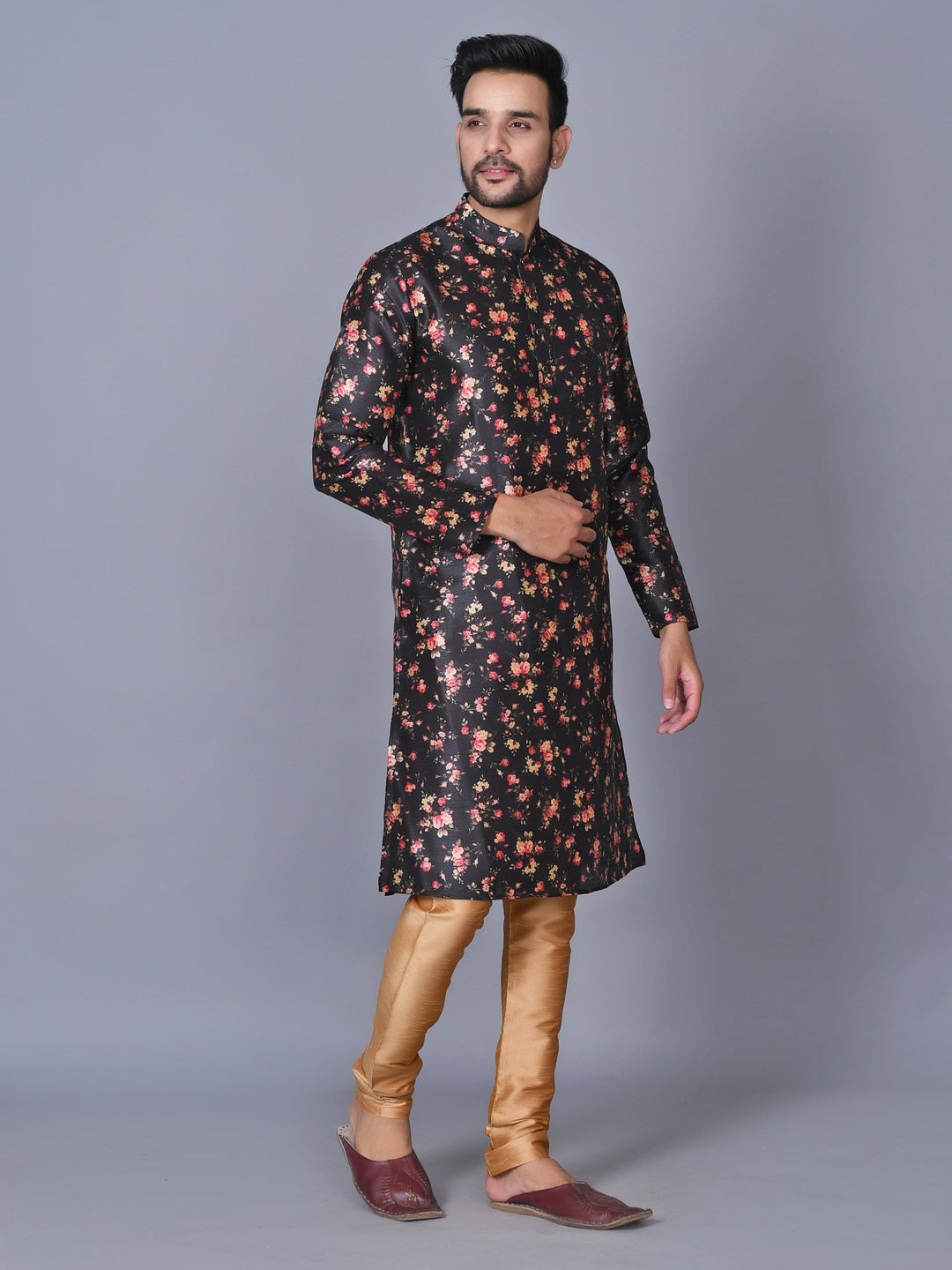 Floral Black Kurta Set