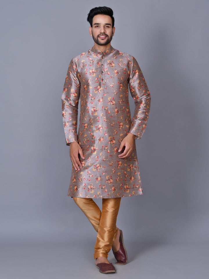 Floral Grey Kurta Set