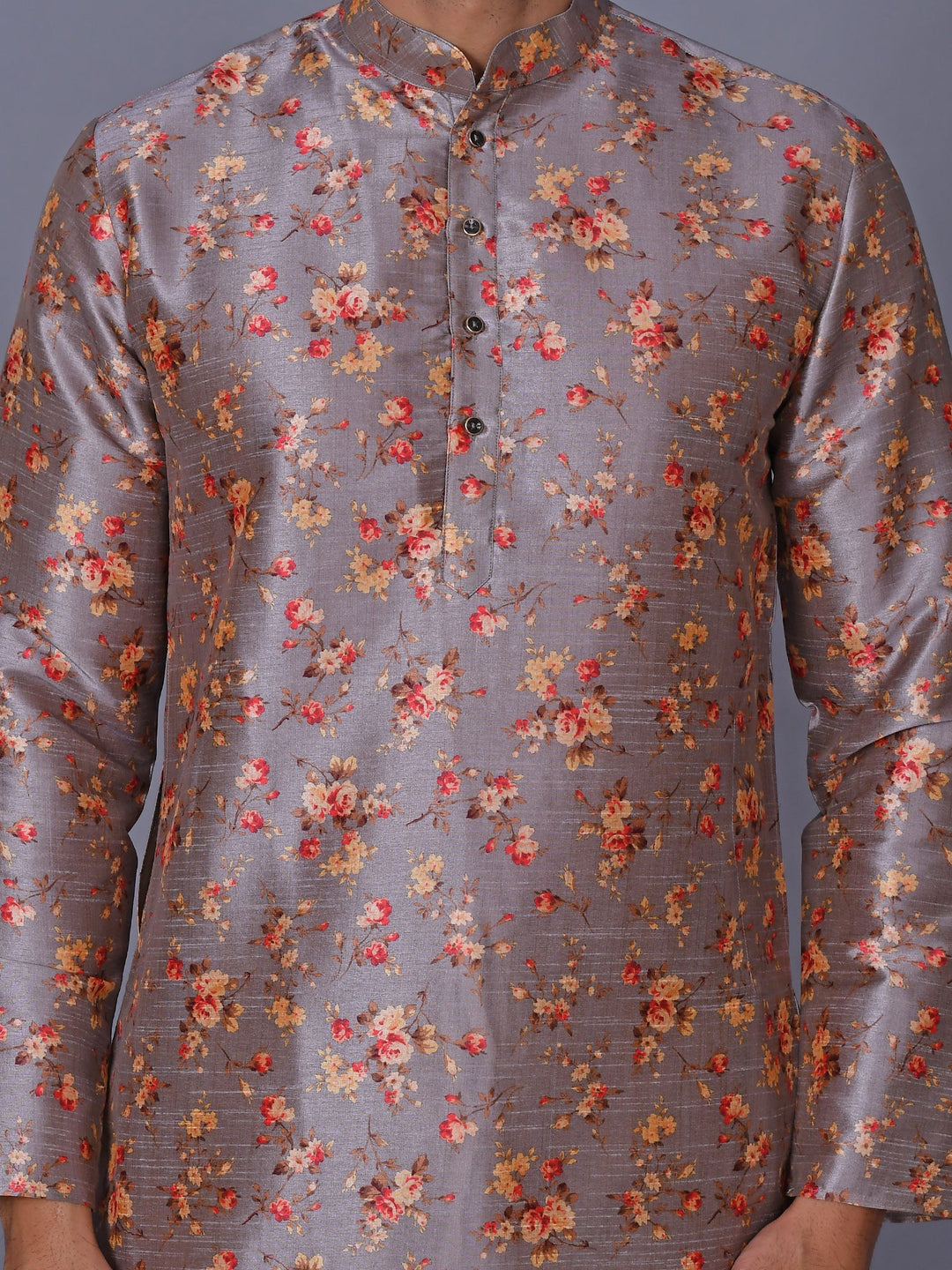 Floral Grey Kurta Set