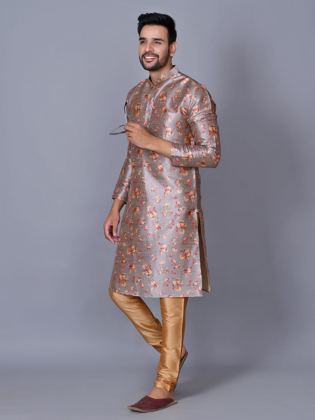 Floral Grey Kurta Set