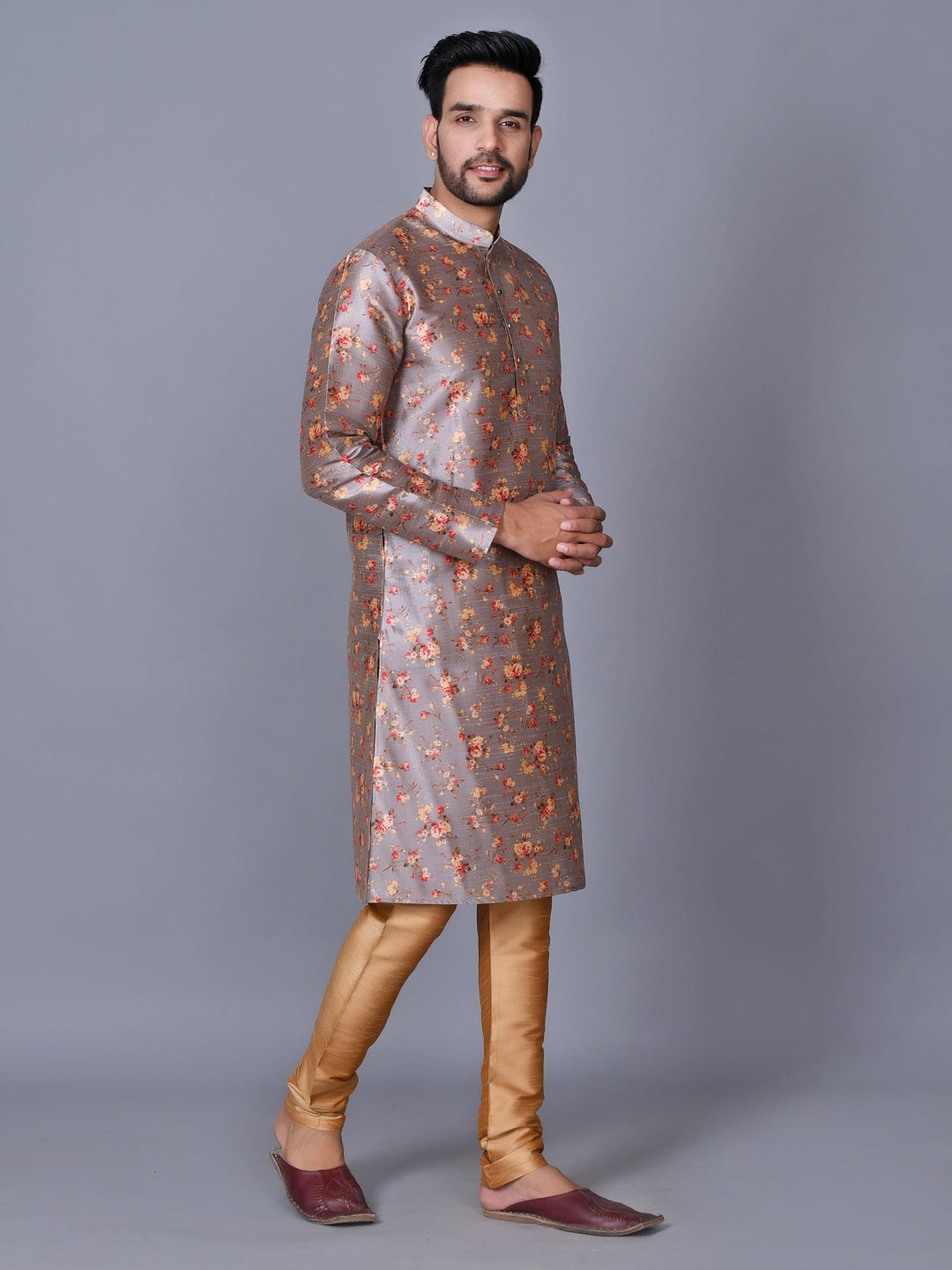 Floral Grey Kurta Set