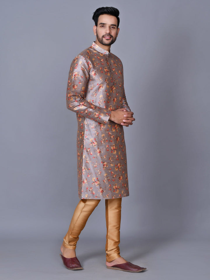Floral Grey Kurta Set