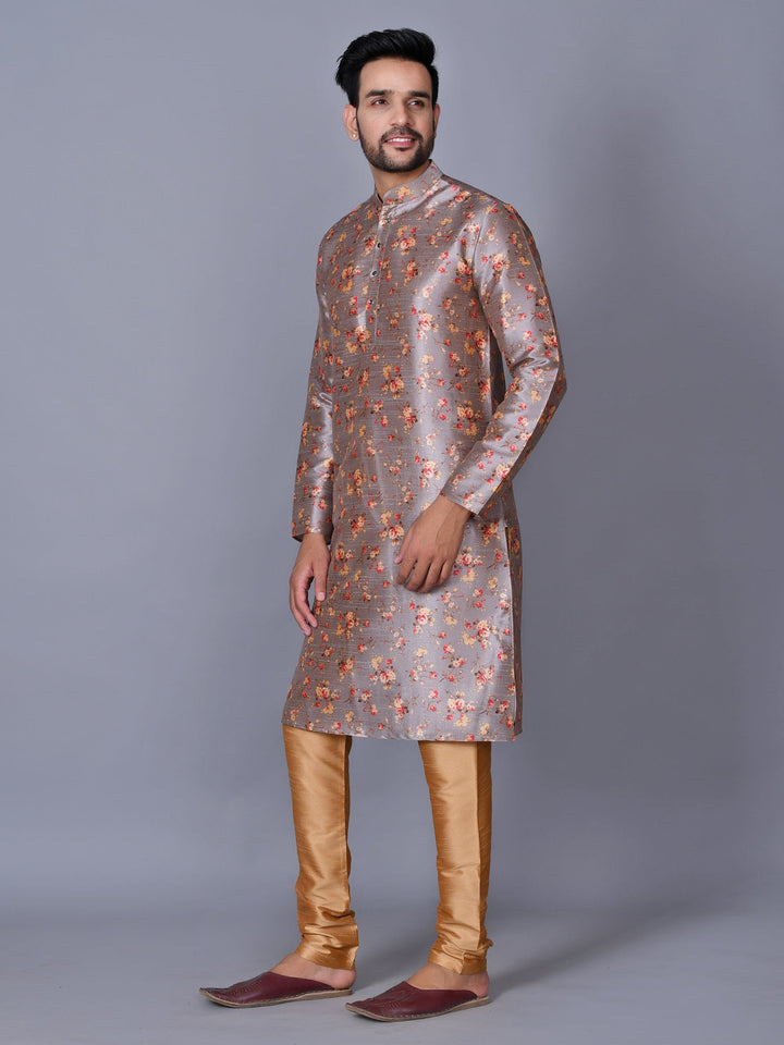 Floral Grey Kurta Set