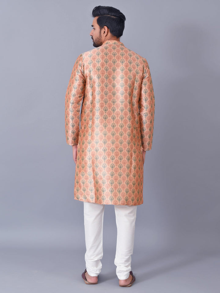 Ethnic Motifs Peach Kurta Set