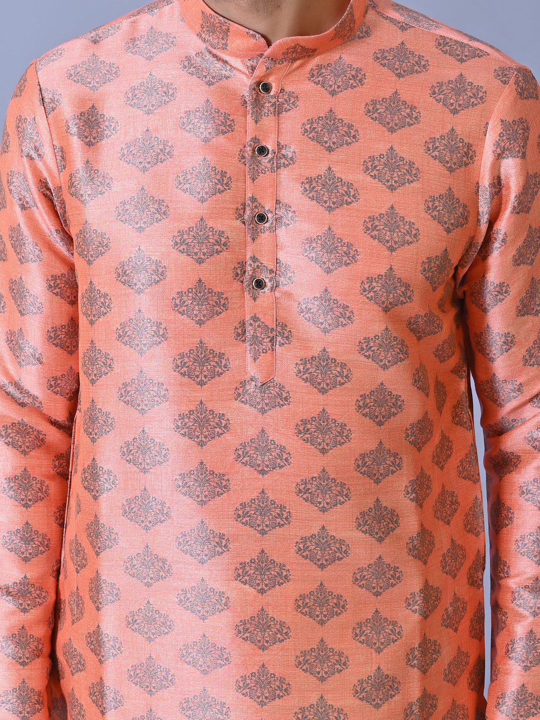 Ethnic Motifs Peach Kurta Set