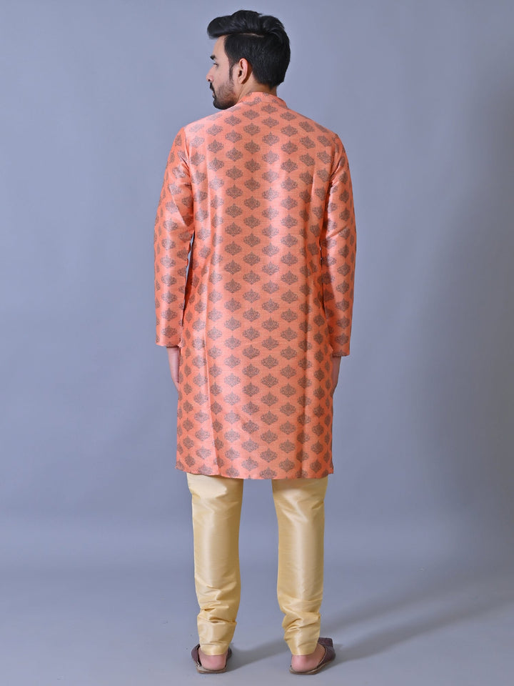 Ethnic Motifs Peach Kurta Set