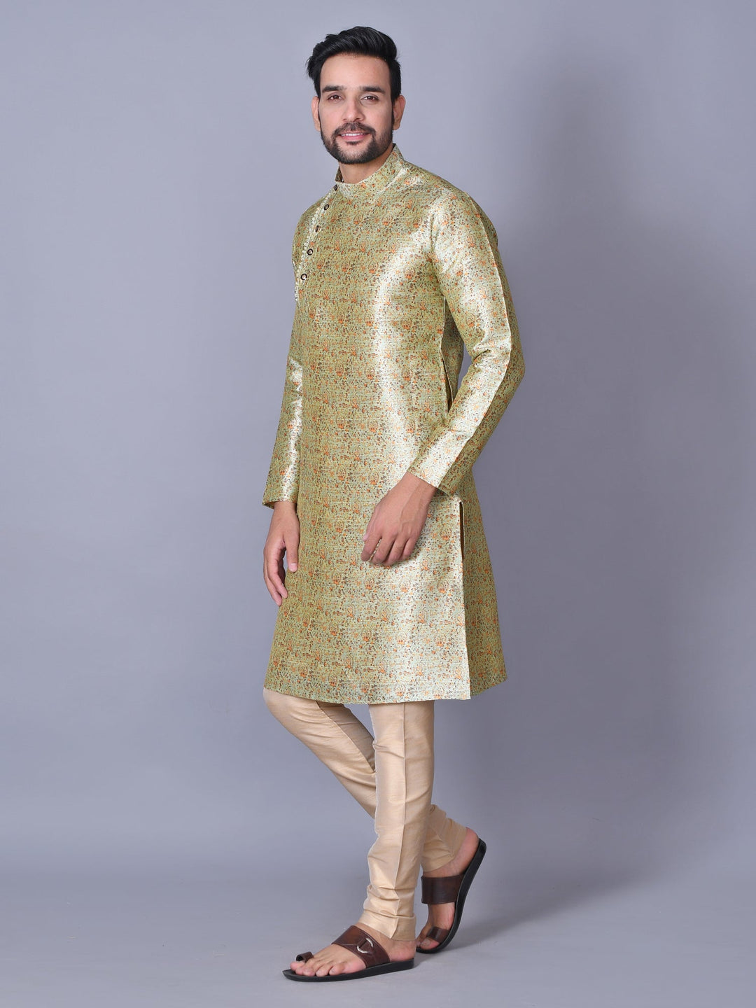 Floral Olive Kurta Set