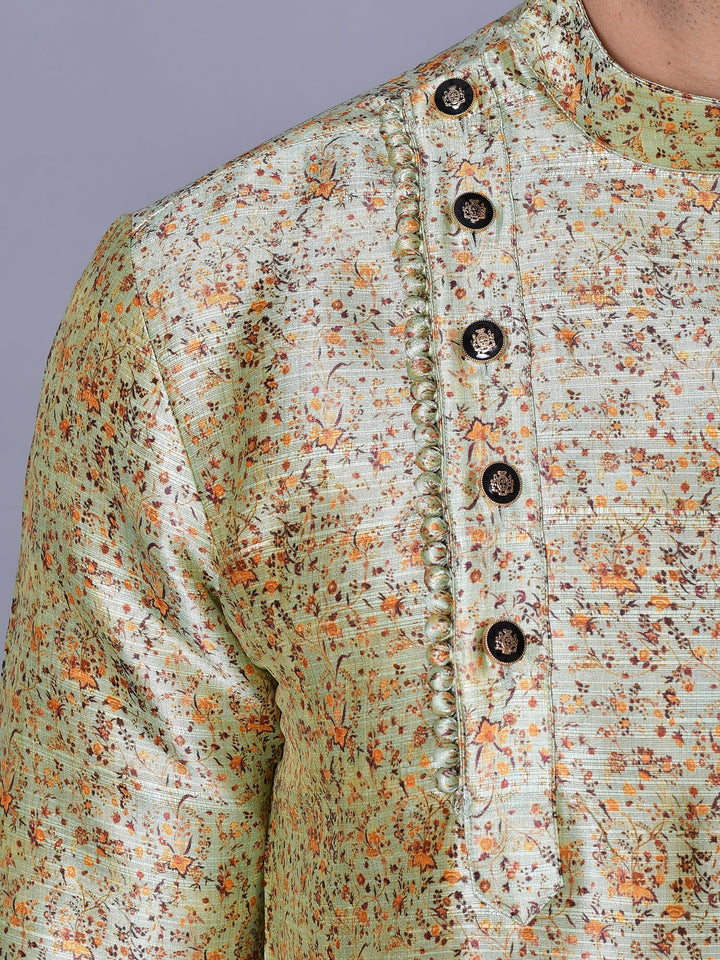 Floral Olive Kurta Set