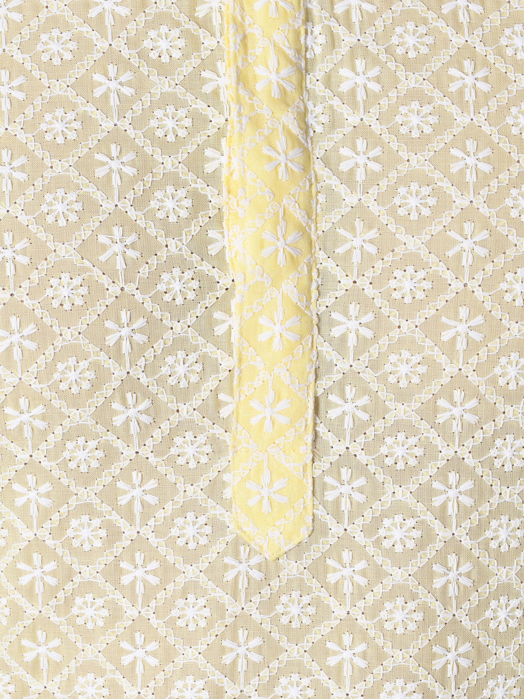 Chikan Yellow Kurta Set